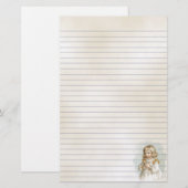 voorjaarsillustratie van het kind briefpapier (Voorkant / Achterkant)