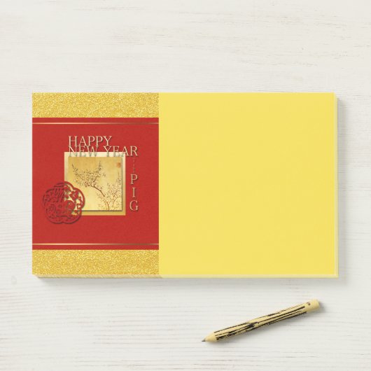 Voorjaarsjaar 2019 van het Chinese Varkenspad Post-it® Notes (Op bureau)