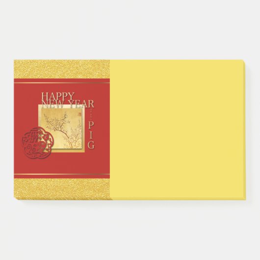 Voorjaarsjaar 2019 van het Chinese Varkenspad Post-it® Notes (Voorkant)