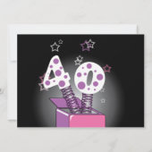 Voorjaarskaart 40e verjaardag - Roze en paars Kaart (Achterkant)