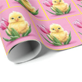 Voorjaarskuikens in tulpen cadeaupapier (Rol Hoek)