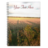 voorjaarslandschapsvelden foto-kunst op het platte notitieboek (Voorkant)