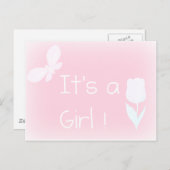 Voorjaarsmeisje - gepersonaliseerde geboorteaankon briefkaart (Voorkant / Achterkant)