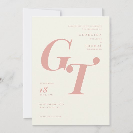 Voorjaarsmonogram | Moderne koraalridweddenschap (Voorkant)