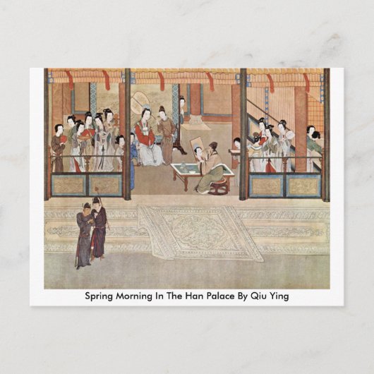 Voorjaarsochtend in het Han-paleis door Qiu Ying Briefkaart (Voorkant)