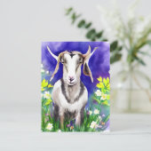 Voorjaarsoosterse geit Floral Waterverf Briefkaart (Staand voorkant)