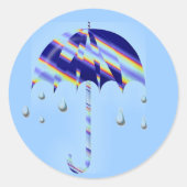 voorjaarsparaplu ronde sticker (Voorkant)
