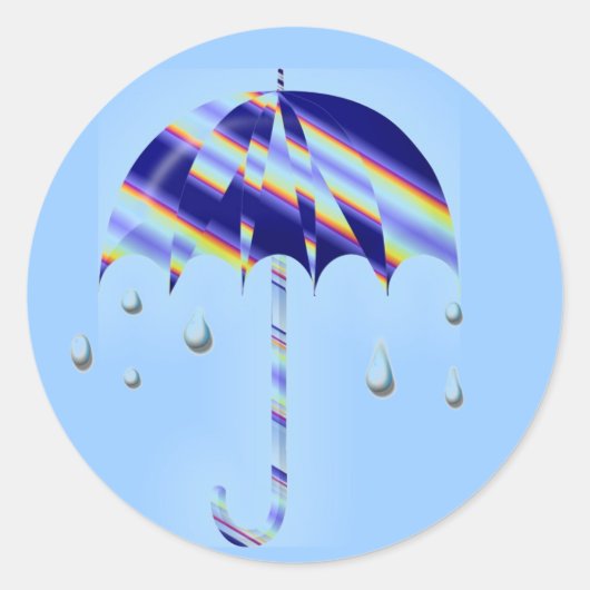 voorjaarsparaplu ronde sticker (Voorkant)