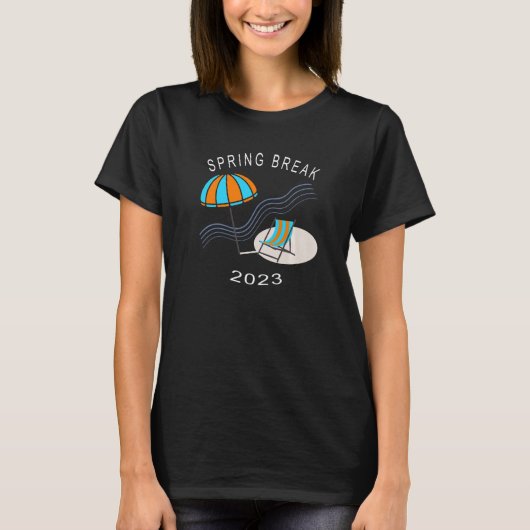 Voorjaarspauze 2023 Perzikstoel Umbrella Artwork T-shirt (Voorkant)