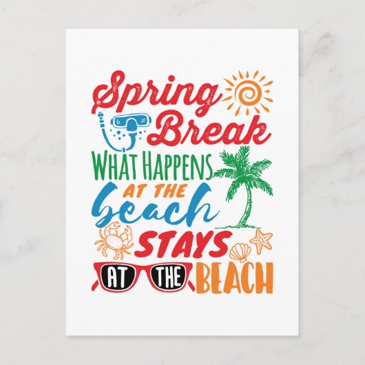 Voorjaarspauze wat er gebeurt bij de Beach Funny P Briefkaart (Voorkant)