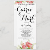 Voorjaarsprogramma van Peony Wedding Programmakaart (Voorkant / Achterkant)