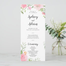 Voorjaarsprogramma van Peony Wedding Programmakaart