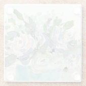 Voorjaarsregeling - Waterverf Bouquet Glazen Onderzetter (Achterkant)