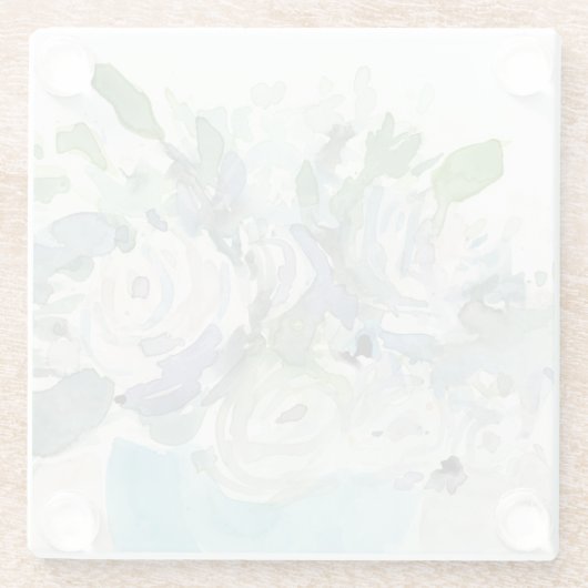 Voorjaarsregeling - Waterverf Bouquet Glazen Onderzetter (Achterkant)