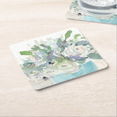 Voorjaarsregeling - Waterverf Bouquet Kartonnen Onderzetters (Schuin)