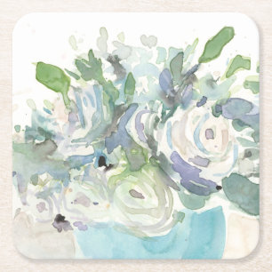 Voorjaarsregeling - Waterverf Bouquet Kartonnen Onderzetters