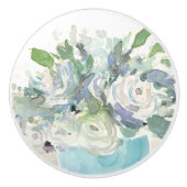 Voorjaarsregeling - Waterverf Bouquet Keramische Knop (Voorkant)