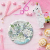 Voorjaarsregeling - Waterverf Bouquet Papieren Bordje (Feest)