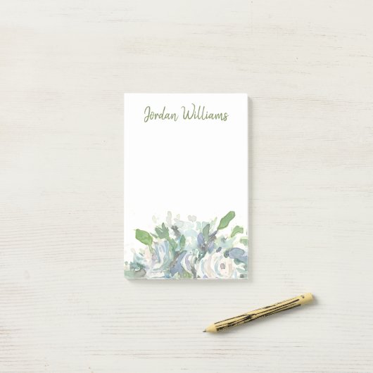 Voorjaarsregeling - Waterverf Bouquet Post-it® Notes (Op bureau)