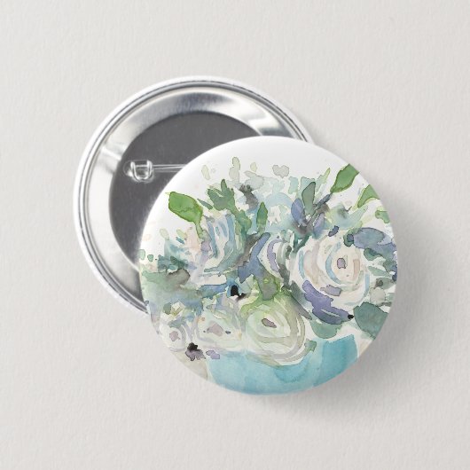 Voorjaarsregeling - Waterverf Bouquet Ronde Button 5,7 Cm (Voorkant /achterkant)