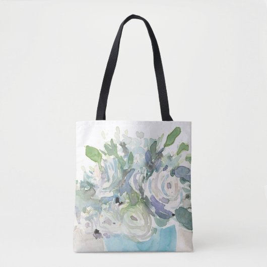 Voorjaarsregeling - Waterverf Bouquet Tote Bag (Voorkant)