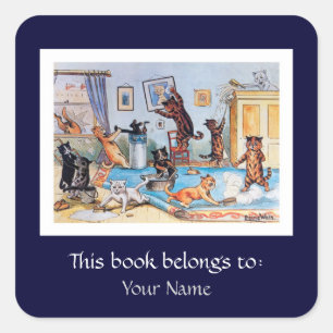 Voorjaarsreinigingskatten van Louis Wain Vierkante Sticker