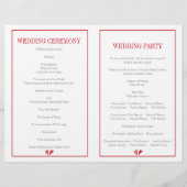 Voorjaarsrood, roze bloemen bloemig trouwprogramma (Achterkant)