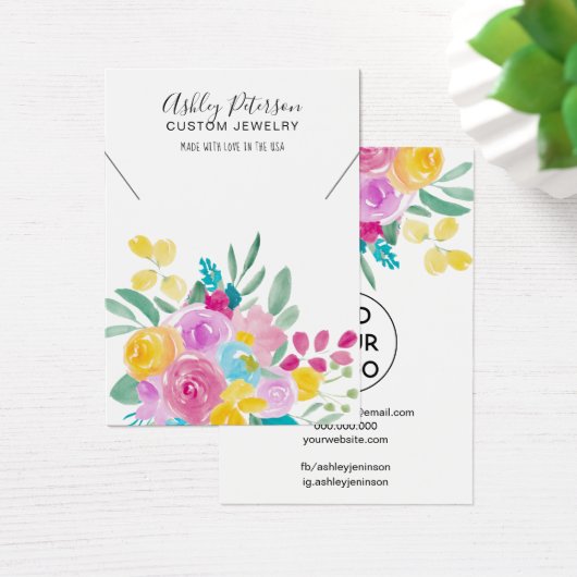 Voorjaarssieraden, waterverf, ketting visitekaartje (Bureau)