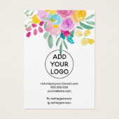 Voorjaarssieraden, waterverf, ketting visitekaartje (Achterkant)