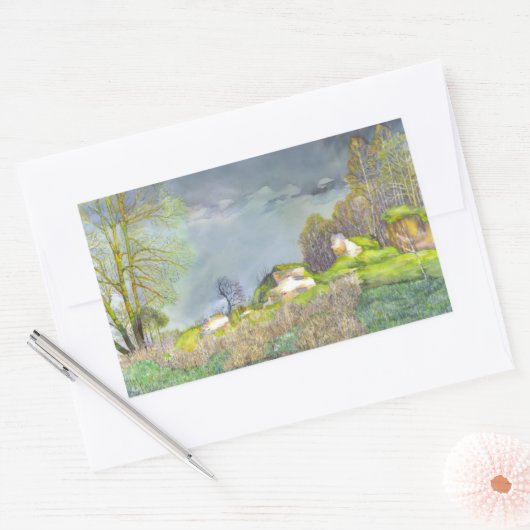 Voorjaarsstorm Rechthoekige Sticker (Envelop)