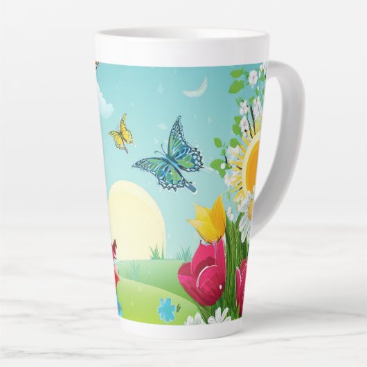 Voorjaarstuin3 Latte Mok (Rechterhoek)