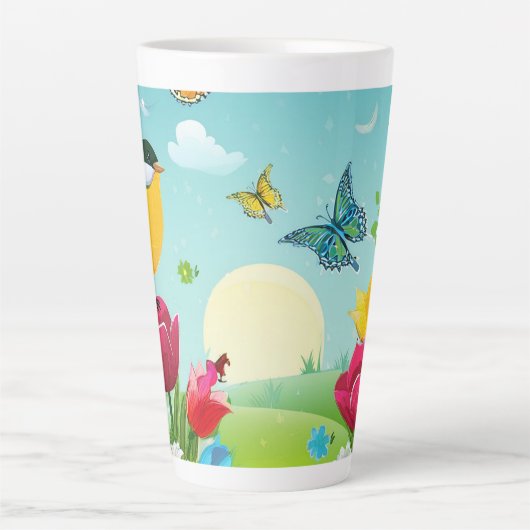 Voorjaarstuin3 Latte Mok (Voorkant)