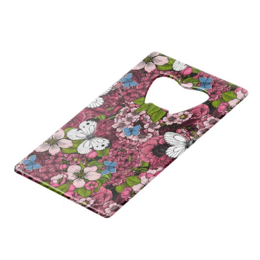 Voorjaarstuin 2 creditkaart flessenopener (Achterkant Gekanteld)