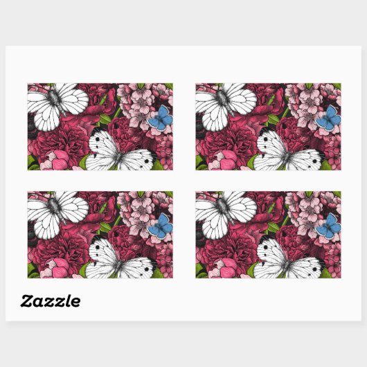 Voorjaarstuin 2 rechthoekige sticker (Vel)