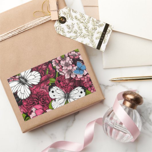 Voorjaarstuin 2 rechthoekige sticker (Geschenken)