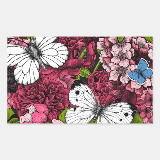 Voorjaarstuin 2 rechthoekige sticker (Voorkant)