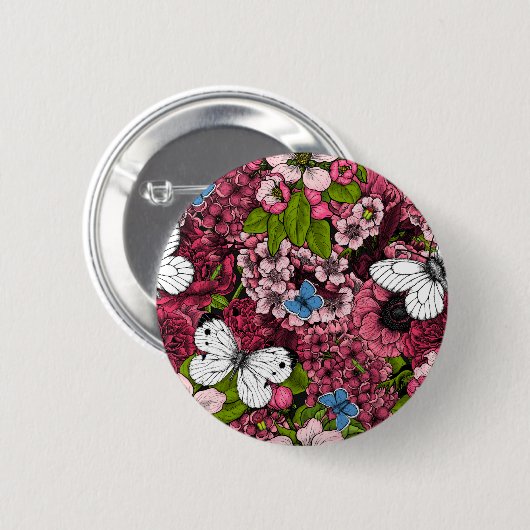 Voorjaarstuin 2 ronde button 5,7 cm (Voorkant /achterkant)