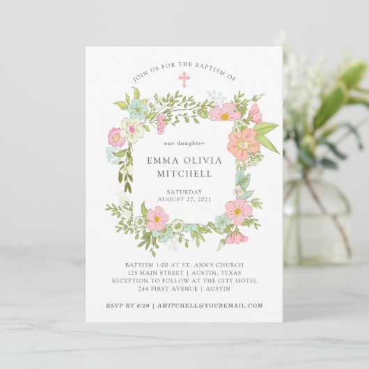 voorjaarstuin | bloemendoop kaart (Staand voorkant)