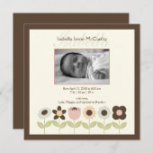 Voorjaarstuin Foto Geboorteaankondiging Aankondiging (Voorkant / Achterkant)