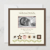 Voorjaarstuin Foto Geboorteaankondiging Aankondiging (Voorkant)