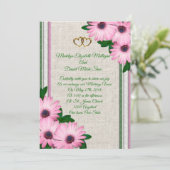 Voorjaarsuitnodiging Daisies over linen Kaart (Staand voorkant)