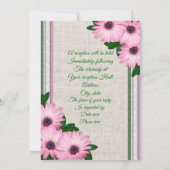 Voorjaarsuitnodiging Daisies over linen Kaart (Achterkant)