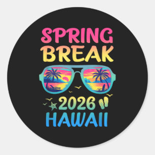 Voorjaarsvakantie Hawaii 2026 Vakantie Trip Zonneb Ronde Sticker