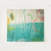 Voorjaarsvers abstract landschap wandkleed (Voorkant (horizontaal))