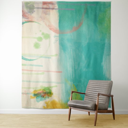 Voorjaarsvers abstract landschap wandkleed (In situ)