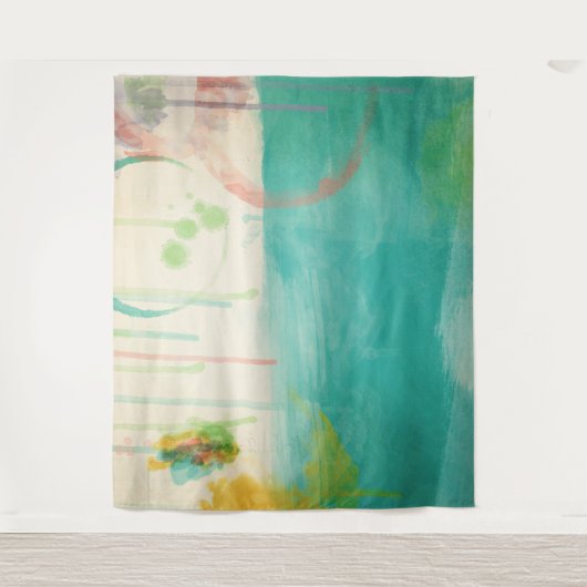 Voorjaarsvers abstract landschap wandkleed (Voorkant)