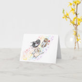 Voorjaarsvioolse herdenkingskaart voor de regenboo kaart (Gele Bloem)