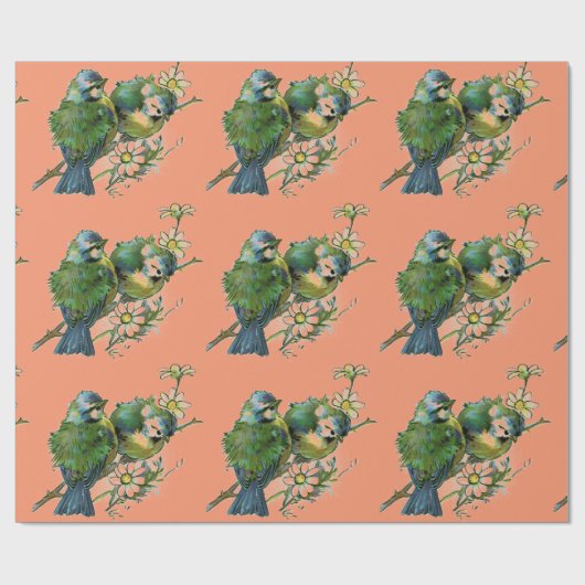 Voorjaarsvogels Cadeaupapier (Vlak)