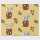 Voorjaarsvogels Cadeaupapier (Vlak)