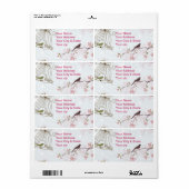 Voorjaarsvogels en bloemenlabel etiket (Full Sheet)